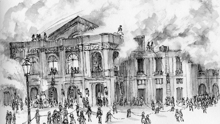 El Teatro Municipal de Santiago y su espectáculo de fuego