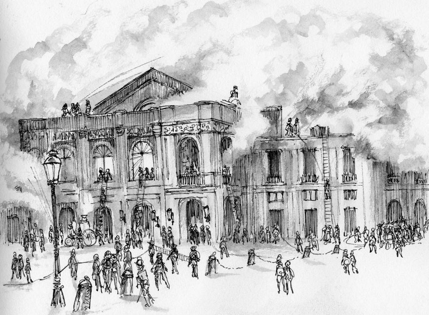 El Teatro Municipal de Santiago y su espectáculo de fuego